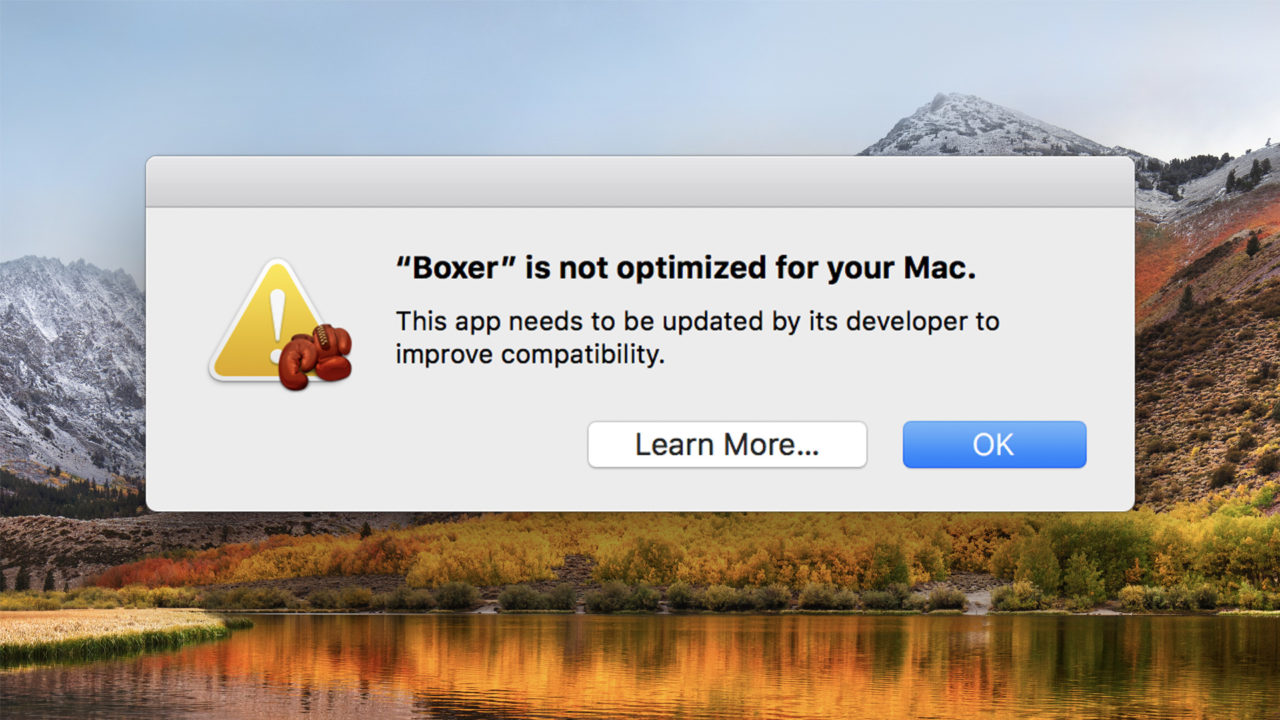 app is not optimized for your mac