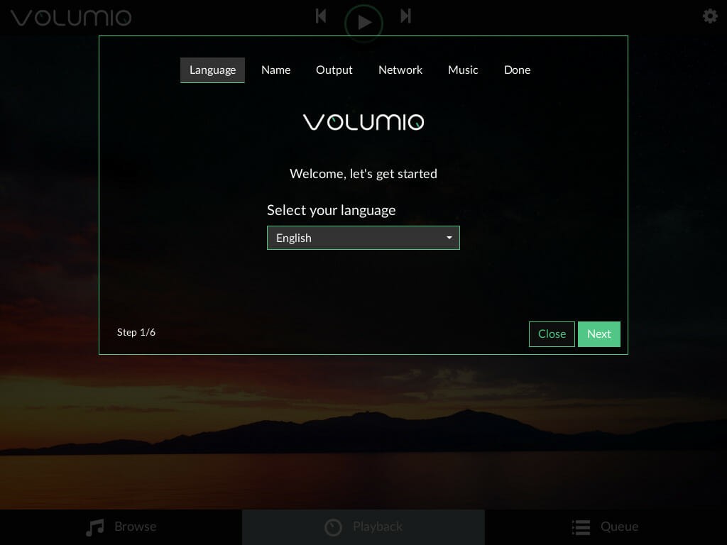 Volumio Set Language