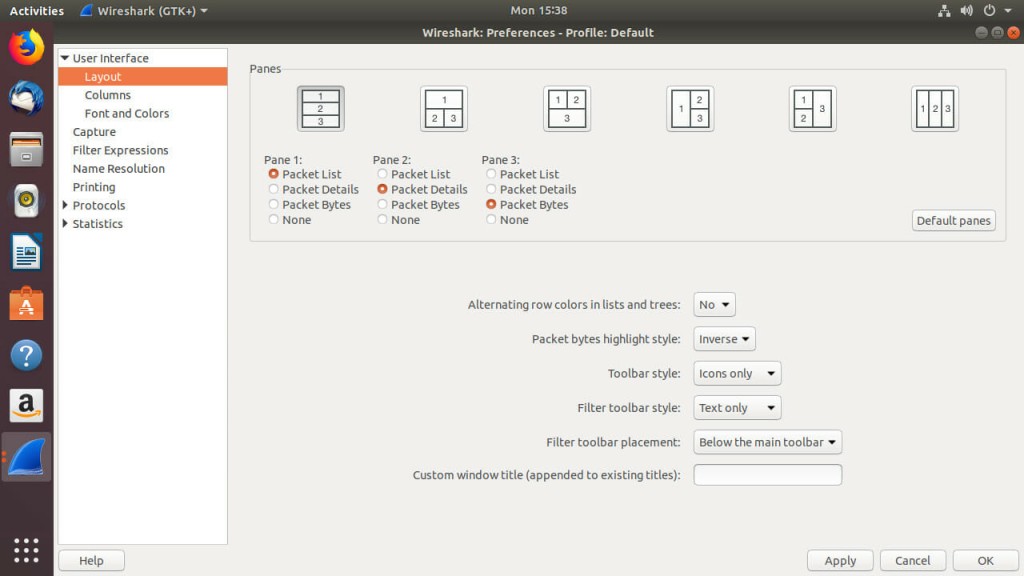 Wireshark Layout