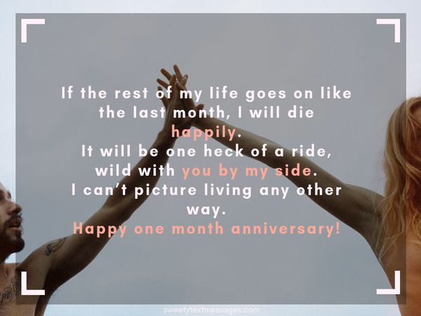 Examples of a Paragraph about 1 Month Anniversary for Her