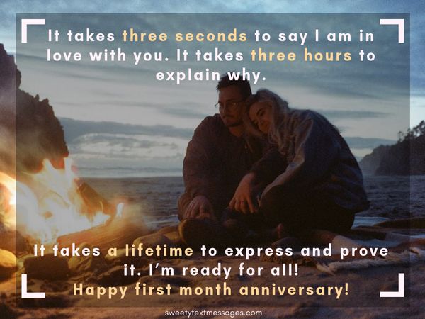 1 Month Anniversary Paragraph for Boyfriend and Girlfriend