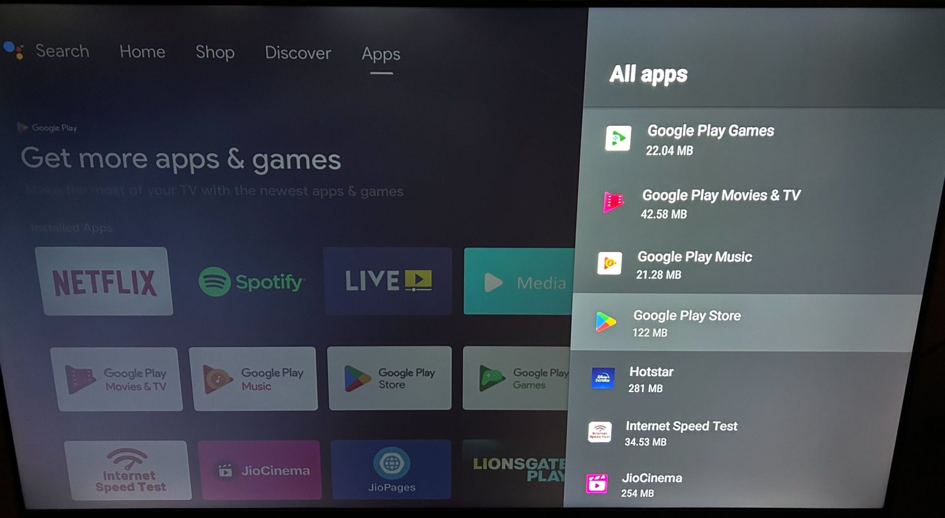 Android TV all apps