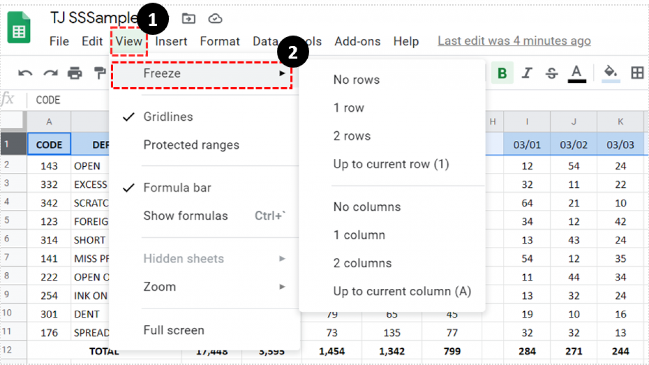 How To Freeze the Top Row in Google Sheets - Tech Junkie
