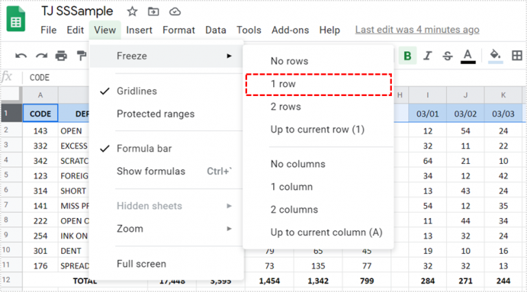 How To Freeze the Top Row in Google Sheets - Tech Junkie