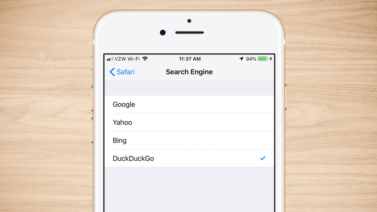 iphone change search engine