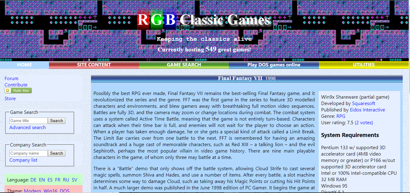 RGB CLASSIC GAMES