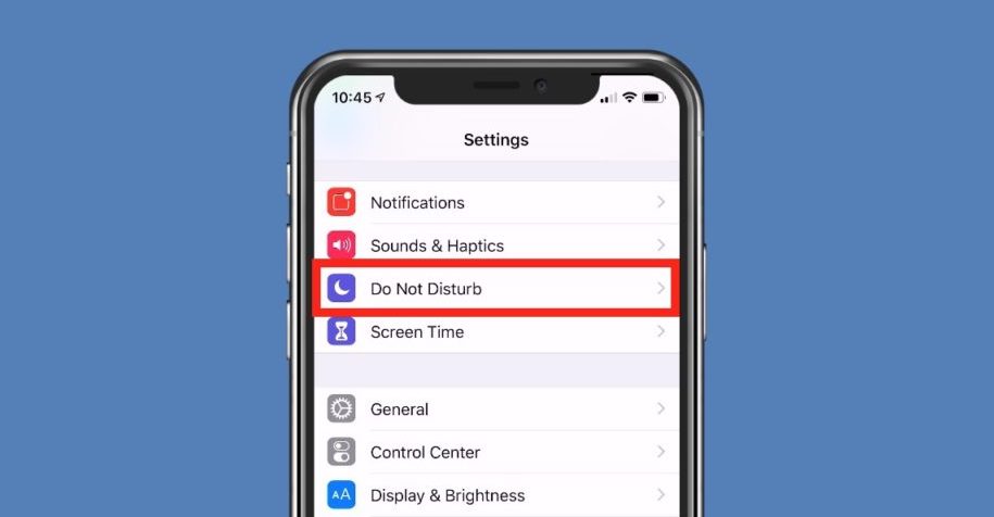 Do Not Disturb in Settings