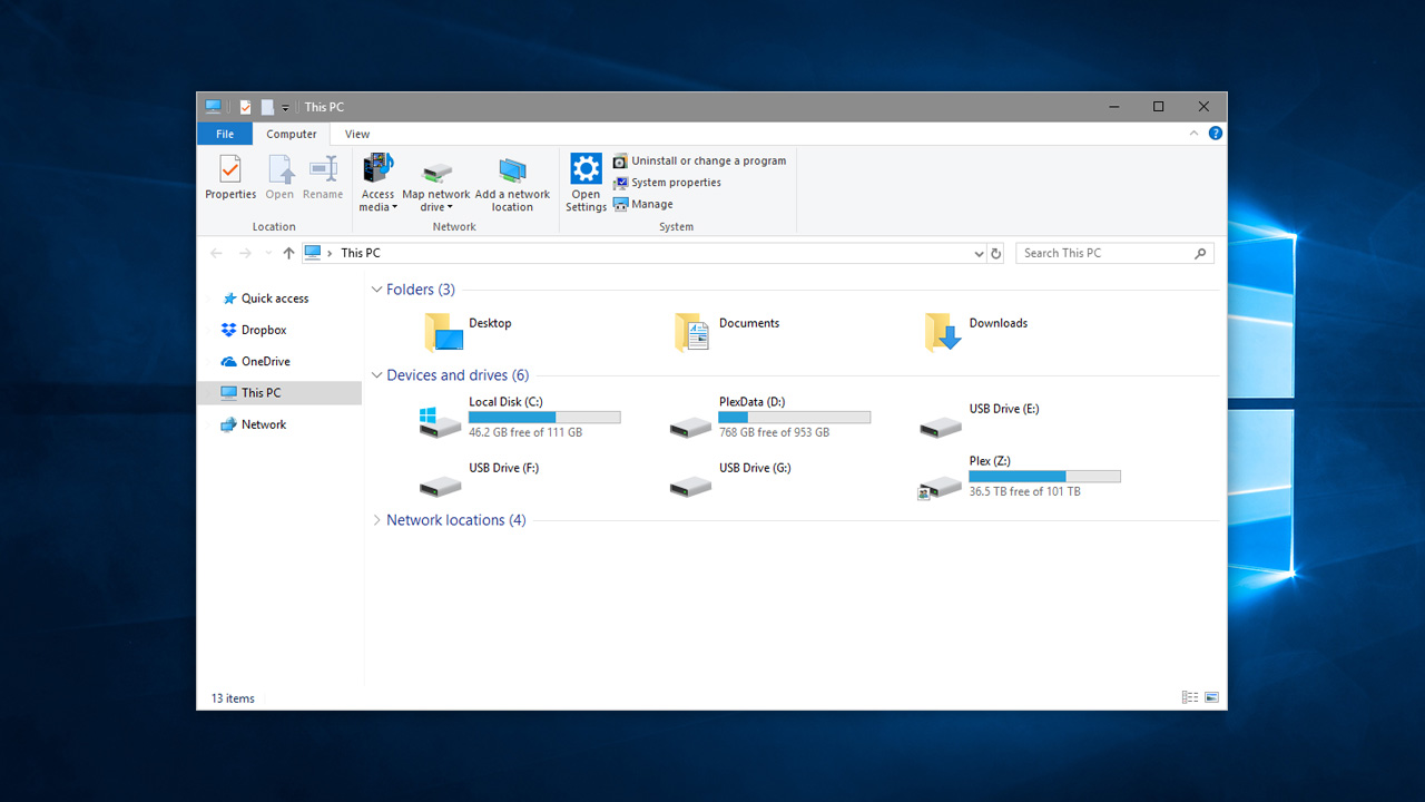 hide empty drives file explorer windows