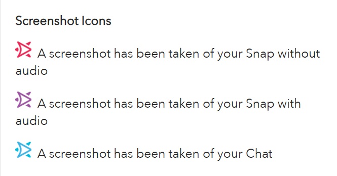 Snapchat screenshot icons