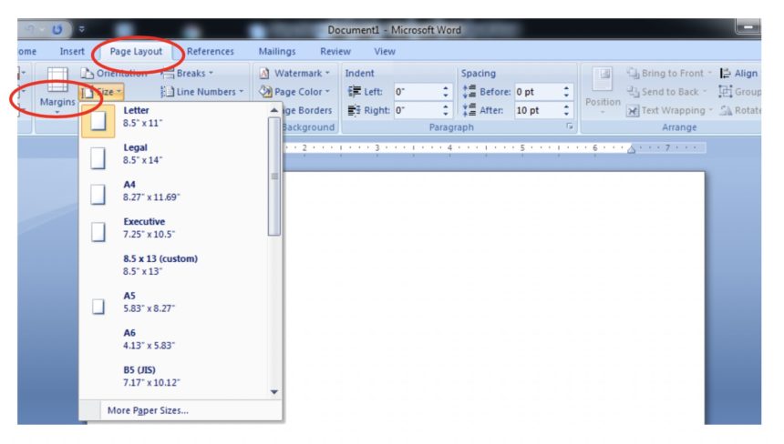 word essays margin size