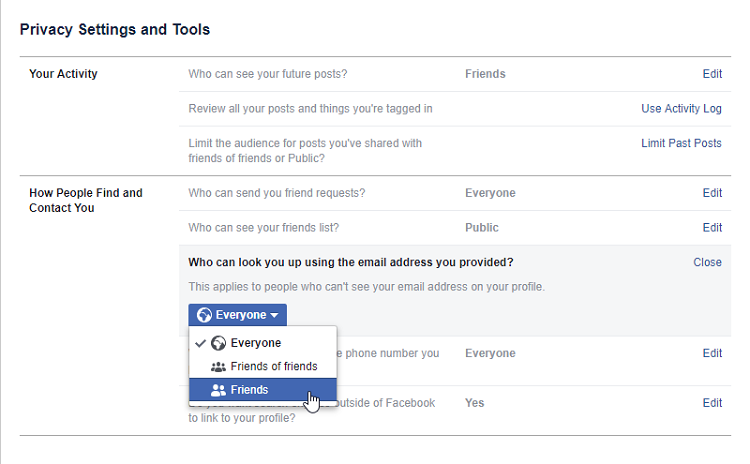 Find person on Facebook with E-Mail Address