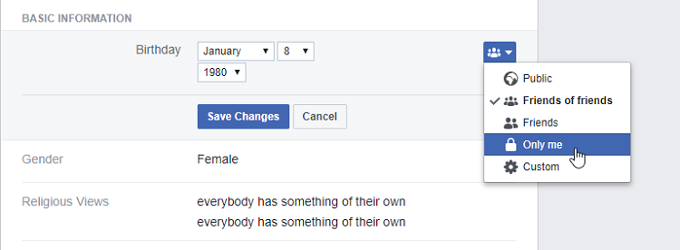 Hide Birthday From Friends on Facebook