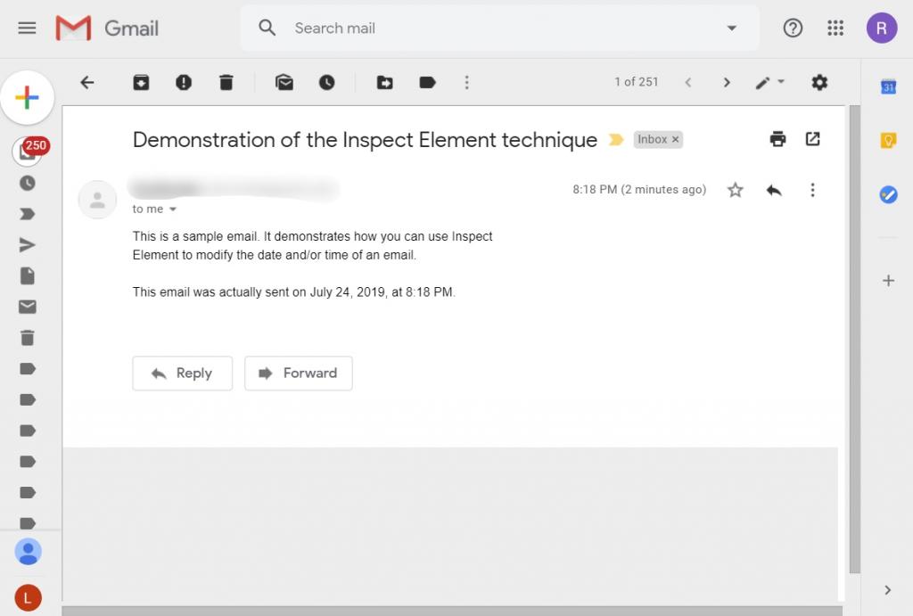 date email sent