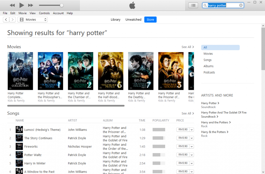 where can you watch harry potter movies for free