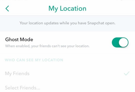 Disappear on the Snapchat Map