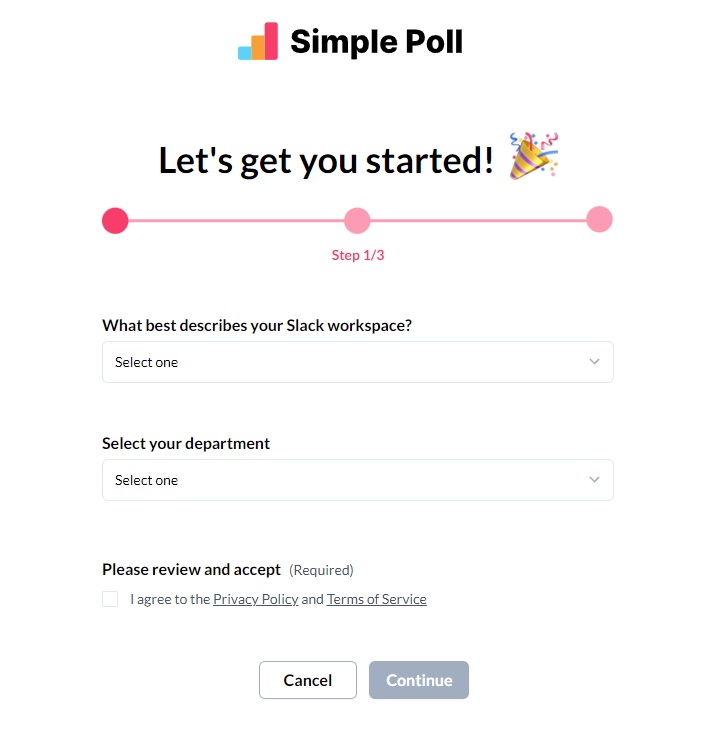 Simple Poll Continue button