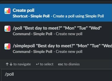 Slack create poll command