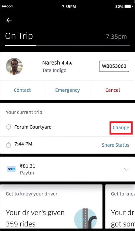 how to change uber location