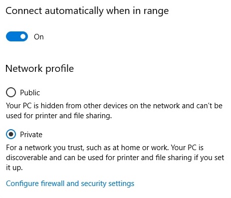 network profile