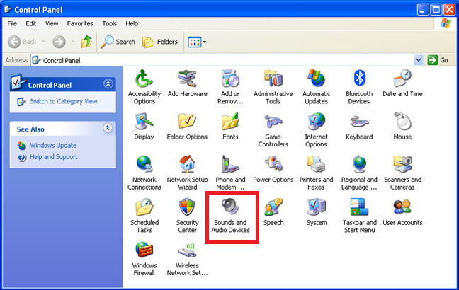 förlust av volym från Windows XP