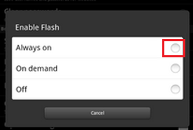 Flash Player on Kindle Fire Always On