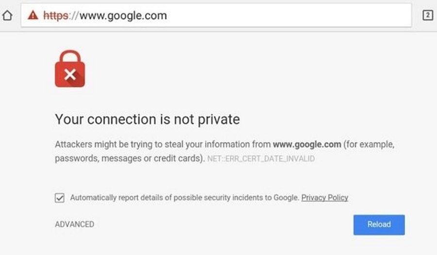 ‘Your connection is not private’  in Chrome - What To Do