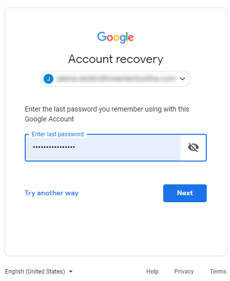 google password