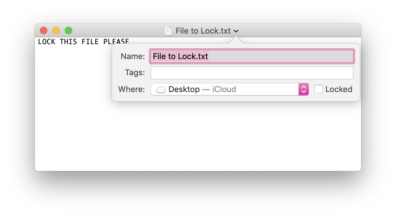 lock file in mac app
