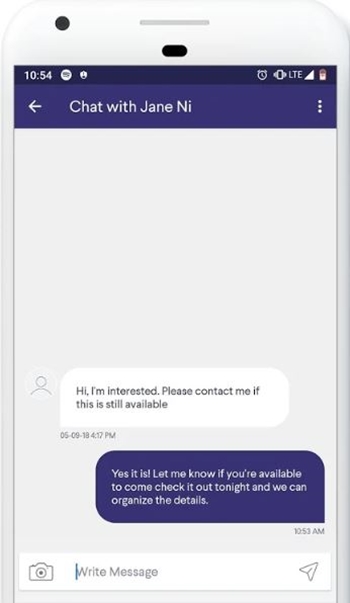 send a message on Kijiji