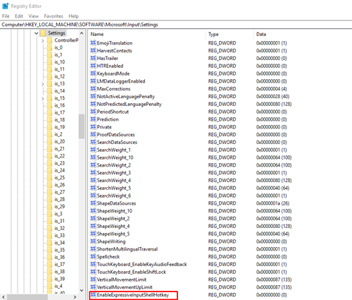 Enable Expressive Input Shell Hotkey