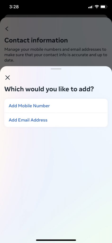 how to add an email to facebook on iphone