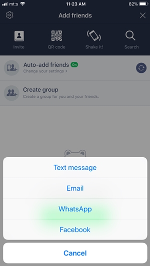 line chat app how to add friend