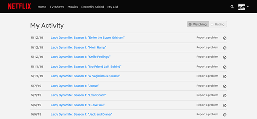 netflix my activity