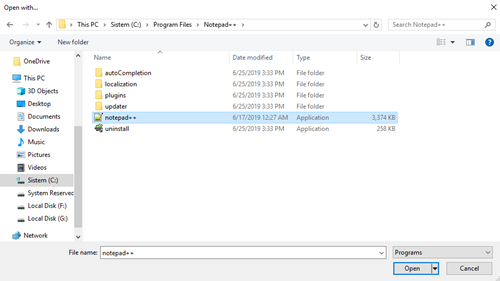 open with notepad++
