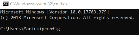 Command Prompt ipconfig