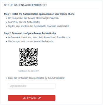 Garena authenticator