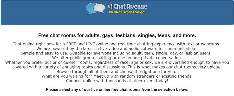 Chat avenue rooms