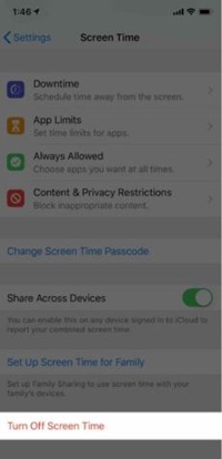 Turn off Screen Time