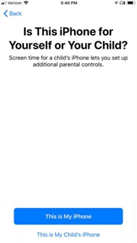 Turn on Screen Time