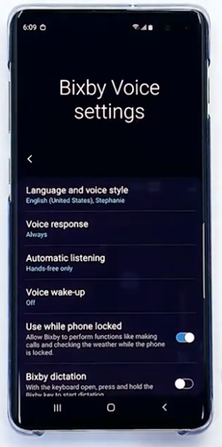 Bixby Voice Settings
