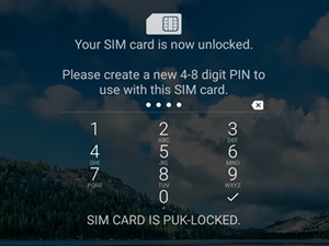 unlock SIM new pin