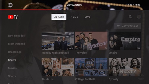 youtube-tv library