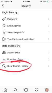clear search history