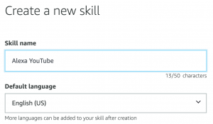 create new Alexa skill