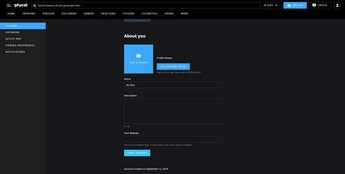 gfycat change password