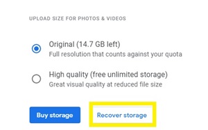 recover storage