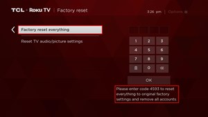 TLC support official - Menu Factory Reset