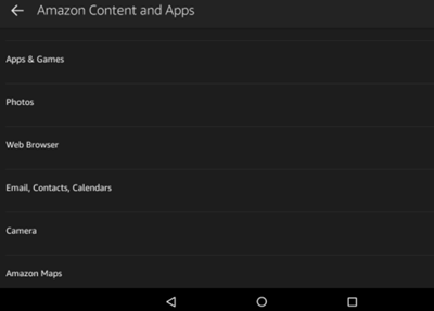 amazon content and apps