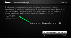 enable roku developer mode