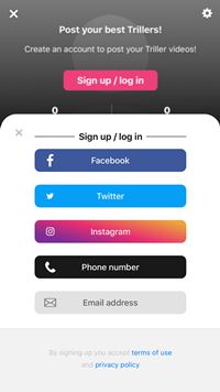 triller sign up
